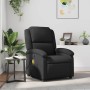 Sillón reclinable de masaje cuero auténtico negro