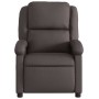 Sillón de masaje eléctrico cuero auténtico marrón oscuro
