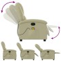 Sillón reclinable de masaje cuero auténtico crema
