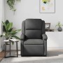 Sillón reclinable de masaje cuero auténtico gris