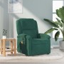 Sillón de masaje reclinable de terciopelo verde oscuro