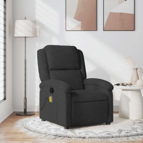 Sillón de masaje reclinable de terciopelo negro