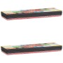 Estanterías con estante 2 pcs Multicolor 60 x 20 x 6 cm