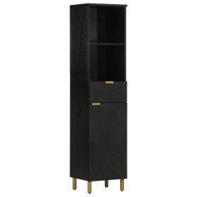 Mueble de baño de madera maciza de mango negro 38x33x160 cm Mueble de baño de madera maciza de mango negro 38x33x160 cm
