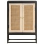 Aparador de hierro y madera maciza de mango negro 55x30x76 cm