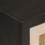 Aparador de hierro y madera maciza de mango negro 55x30x76 cm