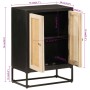 Aparador de hierro y madera maciza de mango negro 55x30x76 cm