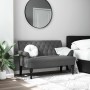 Banco con respaldo tela gris oscuro 120x62x75,5 cm
