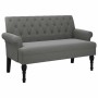 Banco con respaldo tela gris oscuro 120x62x75,5 cm