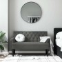 Banco con respaldo tela gris oscuro 120x62x75,5 cm