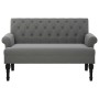Banco con respaldo tela gris oscuro 120x62x75,5 cm