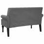 Banco con respaldo tela gris oscuro 120x62x75,5 cm