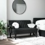 Banco con respaldo tela negro 120x62x75,5 cm