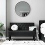 Banco con respaldo tela negro 120x62x75,5 cm