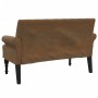 Banco con respaldo ante sintético marrón 120x62x75,5 cm