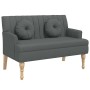 Banco con cojines tela gris oscuro 113x64,5x75,5 cm