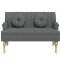 Banco con cojines tela gris oscuro 113x64,5x75,5 cm