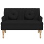 Banco con cojines tela negro 113x64,5x75,5 cm