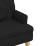 Banco con cojines tela negro 113x64,5x75,5 cm