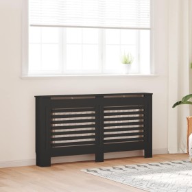 Cubierta para radiador MDF negro 152x19x81,5 cm