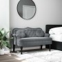 Banco con cojines terciopelo gris oscuro 120,5x65x75 cm