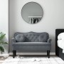 Banco con cojines terciopelo gris oscuro 120,5x65x75 cm