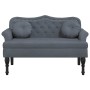 Banco con cojines terciopelo gris oscuro 120,5x65x75 cm