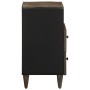 Mesita de noche madera maciza de mango gris claro 50x33x60 cm