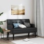 Banco con respaldo cuero sintético negro 112x65,5x75 cm