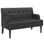 Banco con respaldo cuero sintético negro 112x65,5x75 cm