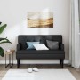 Banco con respaldo cuero sintético negro 112x65,5x75 cm