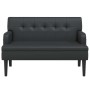 Banco con respaldo cuero sintético negro 112x65,5x75 cm