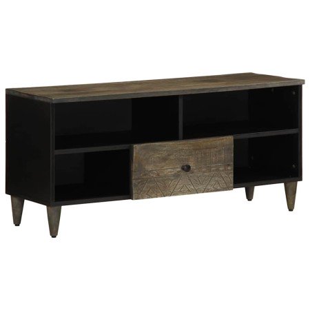 Mueble de TV madera maciza de mango negro 100x33x46 cm en Muebles TV | Comprar online en Foro24