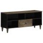 Mueble de TV madera maciza de mango negro 100x33x46 cm en Muebles TV | Comprar online en Foro24