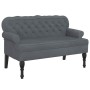 Banco con respaldo terciopelo gris oscuro 119,5x64,5x75 cm