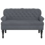Banco con respaldo terciopelo gris oscuro 119,5x64,5x75 cm