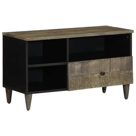 Mueble de TV madera maciza de mango negro 80x33x46 cm en Muebles TV | Comprar online en Foro24