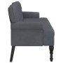 Banco con respaldo terciopelo gris oscuro 119,5x64,5x75 cm