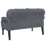 Banco con respaldo terciopelo gris oscuro 119,5x64,5x75 cm