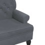 Banco con respaldo terciopelo gris oscuro 119,5x64,5x75 cm