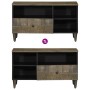 Mueble de TV madera maciza de mango negro 80x33x46 cm en Muebles TV | Comprar online en Foro24