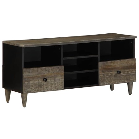 Mueble de TV madera maciza de mango negro 100x33x46 cm en Muebles TV | Comprar online en Foro24