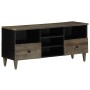 Mueble de TV madera maciza de mango negro 100x33x46 cm en Muebles TV | Comprar online en Foro24