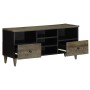 Mueble de TV madera maciza de mango negro 100x33x46 cm en Muebles TV | Comprar online en Foro24