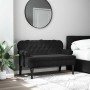 Banco con respaldo terciopelo negro 119,5x64,5x75 cm
