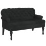 Banco con respaldo terciopelo negro 119,5x64,5x75 cm