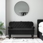 Banco con respaldo terciopelo negro 119,5x64,5x75 cm