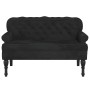 Banco con respaldo terciopelo negro 119,5x64,5x75 cm