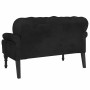 Banco con respaldo terciopelo negro 119,5x64,5x75 cm