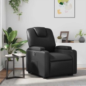 Sillón reclinable de cuero sintético negro